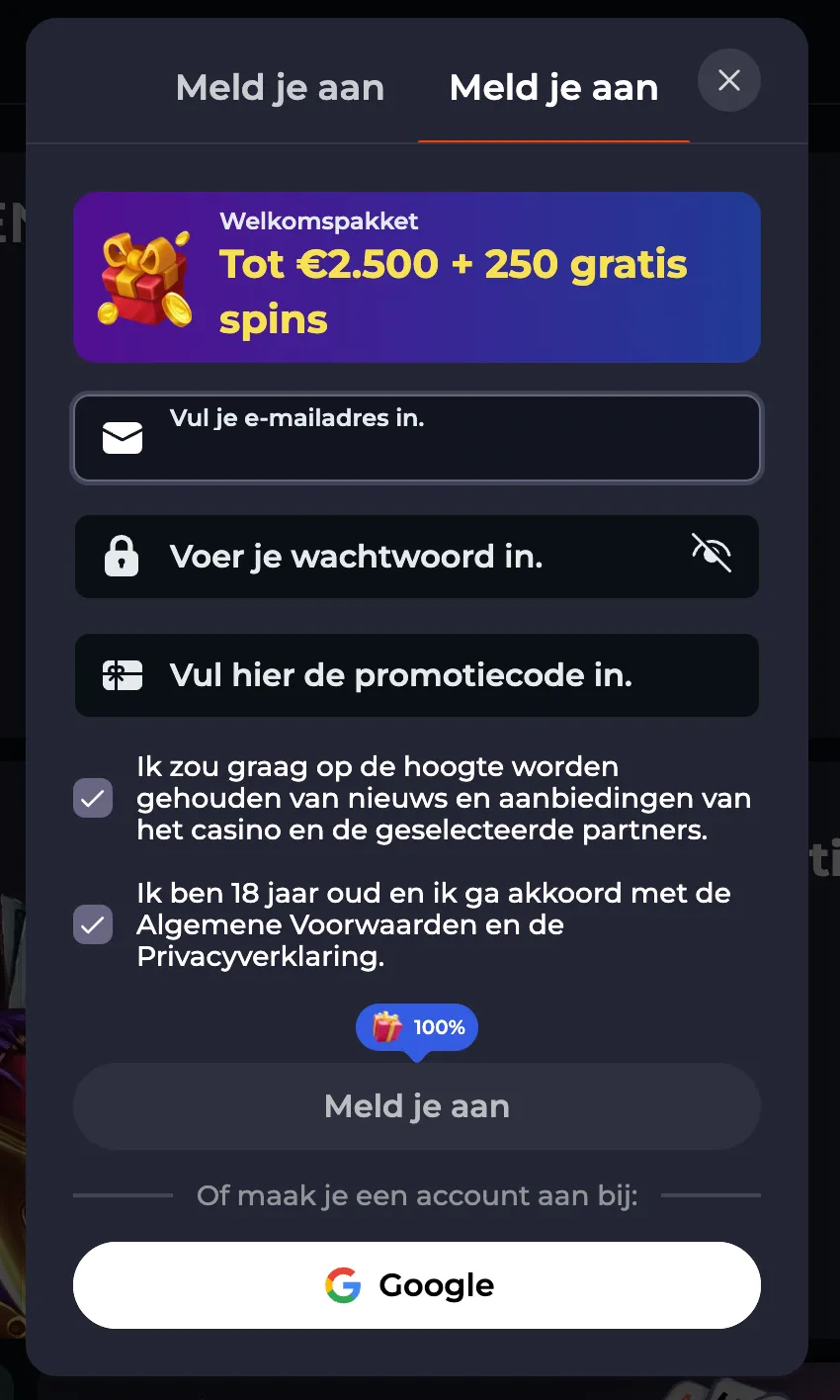 BlazingWildz Casino registratie en account aanmaken